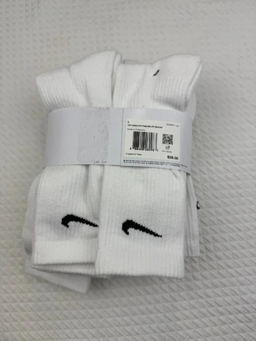 Nike Everyday Plus Dri-FIT Adult Unisex Cushioned 6 Pack Crew Socks Mens L (8-12